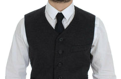 Dolce & Gabbana Gray Wool Blend Vest Gilet Weste -  Vests for Men Suits -  Dolce & Gabbana.