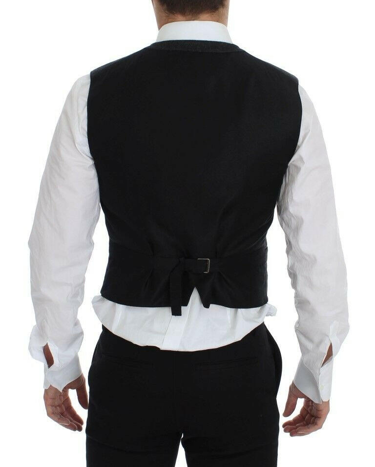 Dolce & Gabbana Gray Wool Blend Vest Gilet Weste -  Vests for Men Suits -  Dolce & Gabbana.