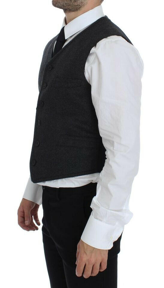 Dolce & Gabbana Gray Wool Blend Vest Gilet Weste -  Vests for Men Suits -  Dolce & Gabbana.