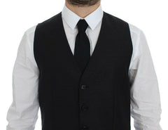 Dolce & Gabbana Gray Wool Silk Dress Vest Gilet Weste -  Vests for Men Suits -  Dolce & Gabbana.