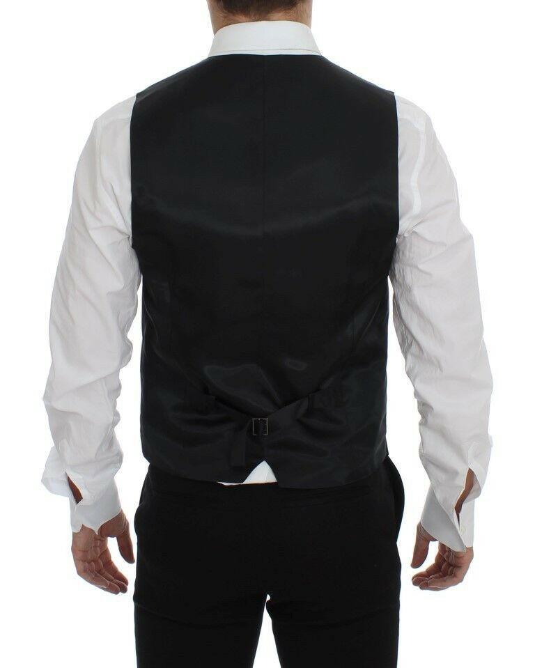 Dolce & Gabbana Gray Wool Silk Dress Vest Gilet Weste -  Vests for Men Suits -  Dolce & Gabbana.