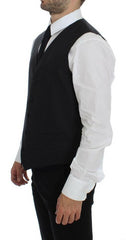 Dolce & Gabbana Gray Wool Silk Dress Vest Gilet Weste -  Vests for Men Suits -  Dolce & Gabbana.