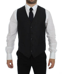 Dolce & Gabbana Gray Wool Silk Dress Vest Gilet Weste -  Vests for Men Suits -  Dolce & Gabbana.