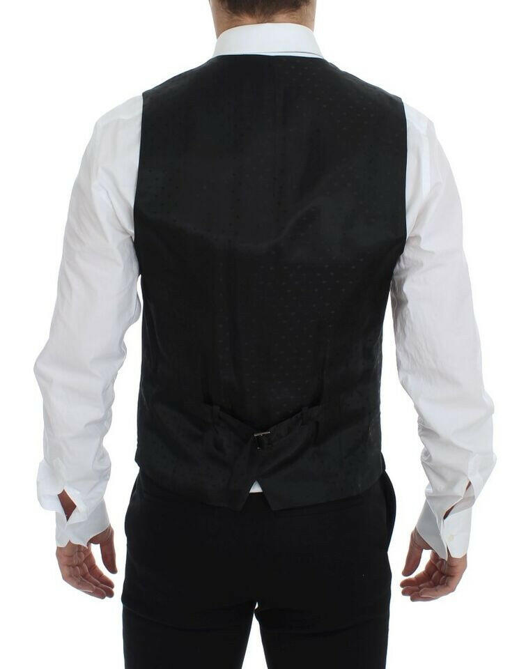 Dolce & Gabbana Black Wool Formal Dress Vest Gilet Weste -  Vests for Men Suits -  Dolce & Gabbana.