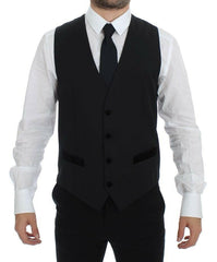 Dolce & Gabbana Black Wool Formal Dress Vest Gilet Weste -  Vests for Men Suits -  Dolce & Gabbana.