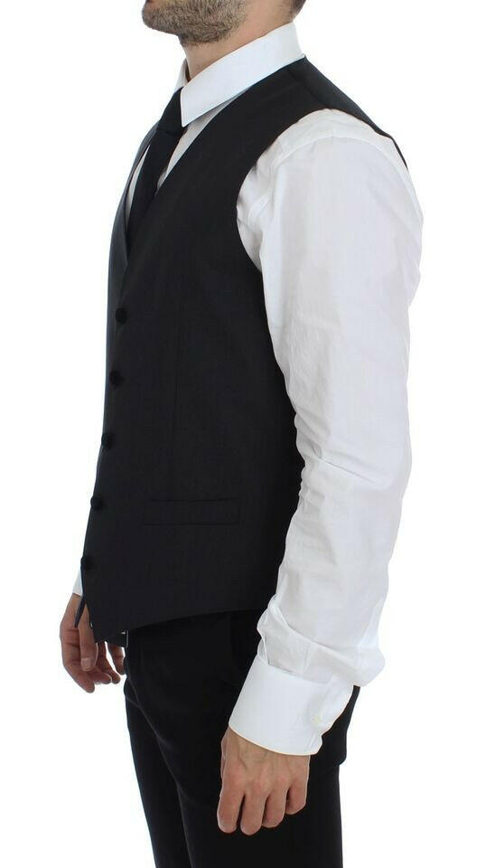 Dolce & Gabbana Gray Wool Formal Dress Vest Gilet Weste -  Vests for Men Suits -  Dolce & Gabbana.
