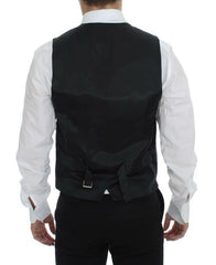 Dolce & Gabbana Gray Striped Wool Single Breasted Vest -  Vests for Men Suits -  Dolce & Gabbana.