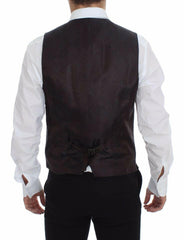 Dolce & Gabbana Brown Check Wool Single Breasted Vest -  Vests for Men Suits -  Dolce & Gabbana.
