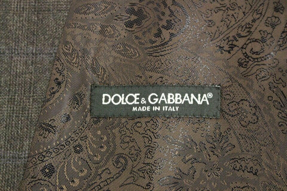 Dolce & Gabbana Brown Check Wool Single Breasted Vest -  Vests for Men Suits -  Dolce & Gabbana.