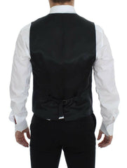 Dolce & Gabbana Black Striped Wool Single Breasted Vest -  Vests for Men Suits -  Dolce & Gabbana.