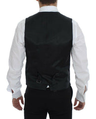 Dolce & Gabbana Gray Striped Wool Single Breasted Vest -  Vests for Men Suits -  Dolce & Gabbana.