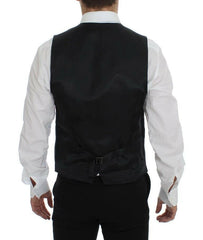 Dolce & Gabbana Gray Striped Wool Logo Vest Gilet Weste -  Vests for Men Suits -  Dolce & Gabbana.