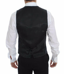 Dolce & Gabbana Gray Striped Wool Logo Vest Gilet Weste -  Vests for Men Suits -  Dolce & Gabbana.