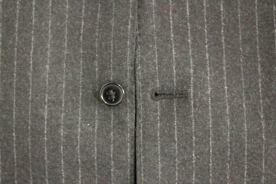 Dolce & Gabbana Gray Striped Wool Logo Vest Gilet Vests -  Vests for Men Suits -  Dolce & Gabbana.