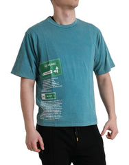 Dolce & Gabbana Blue Cotton Milano Street Round Neck T-shirt -   -  Dolce & Gabbana.
