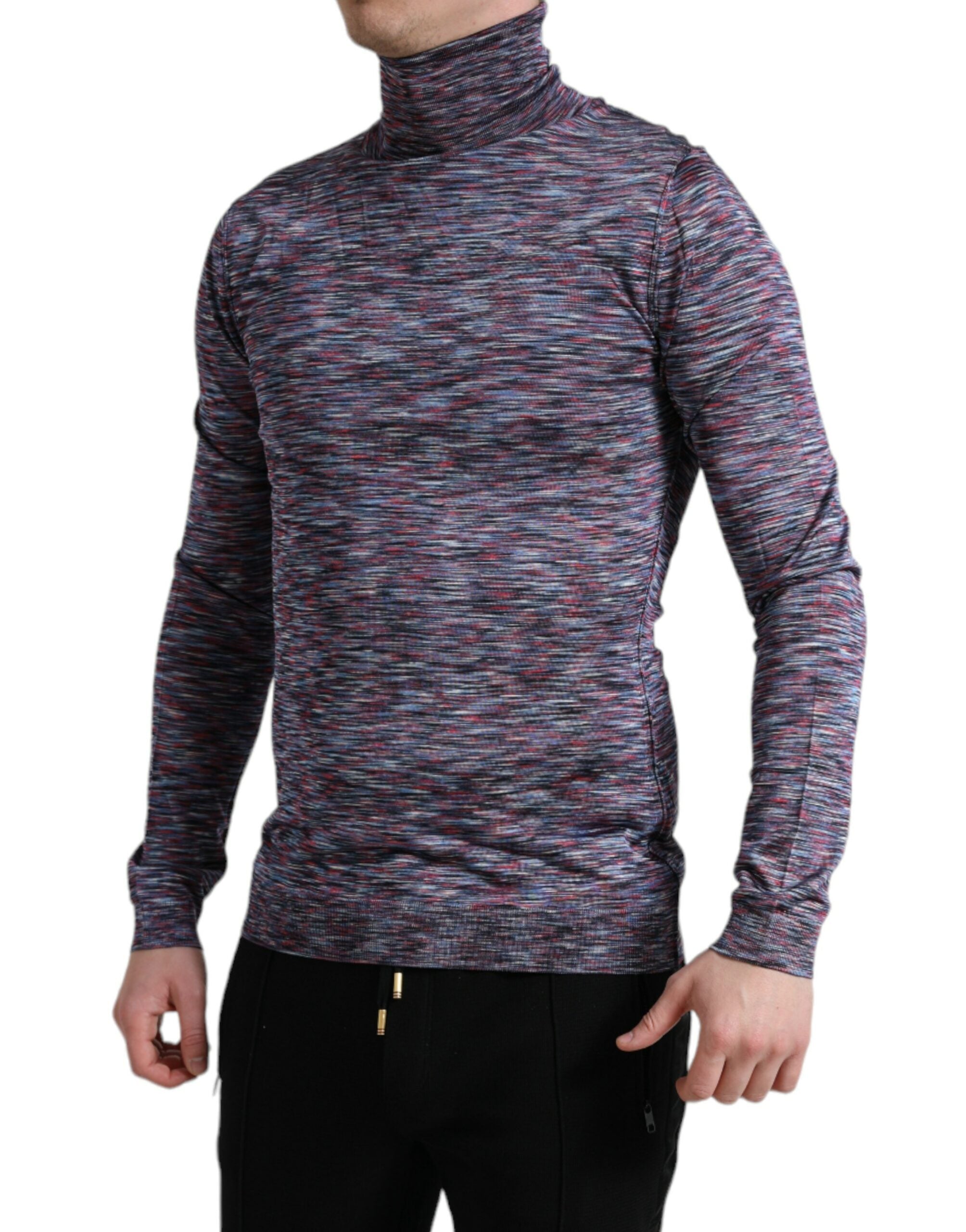 Dolce & Gabbana Blue Purple Turtleneck Pullover Sweater -   -  Dolce & Gabbana.
