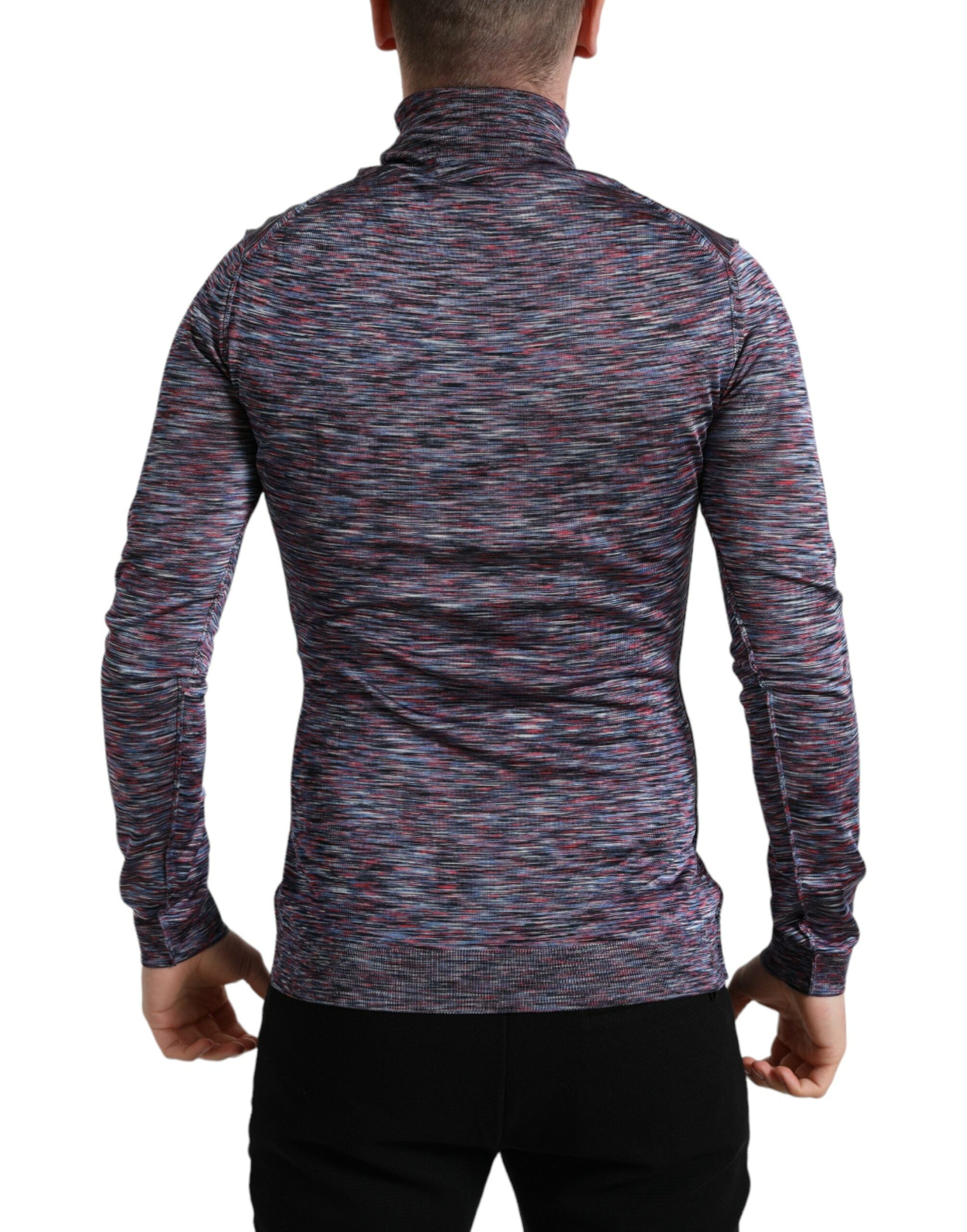 Dolce & Gabbana Blue Purple Turtleneck Pullover Sweater -   -  Dolce & Gabbana.