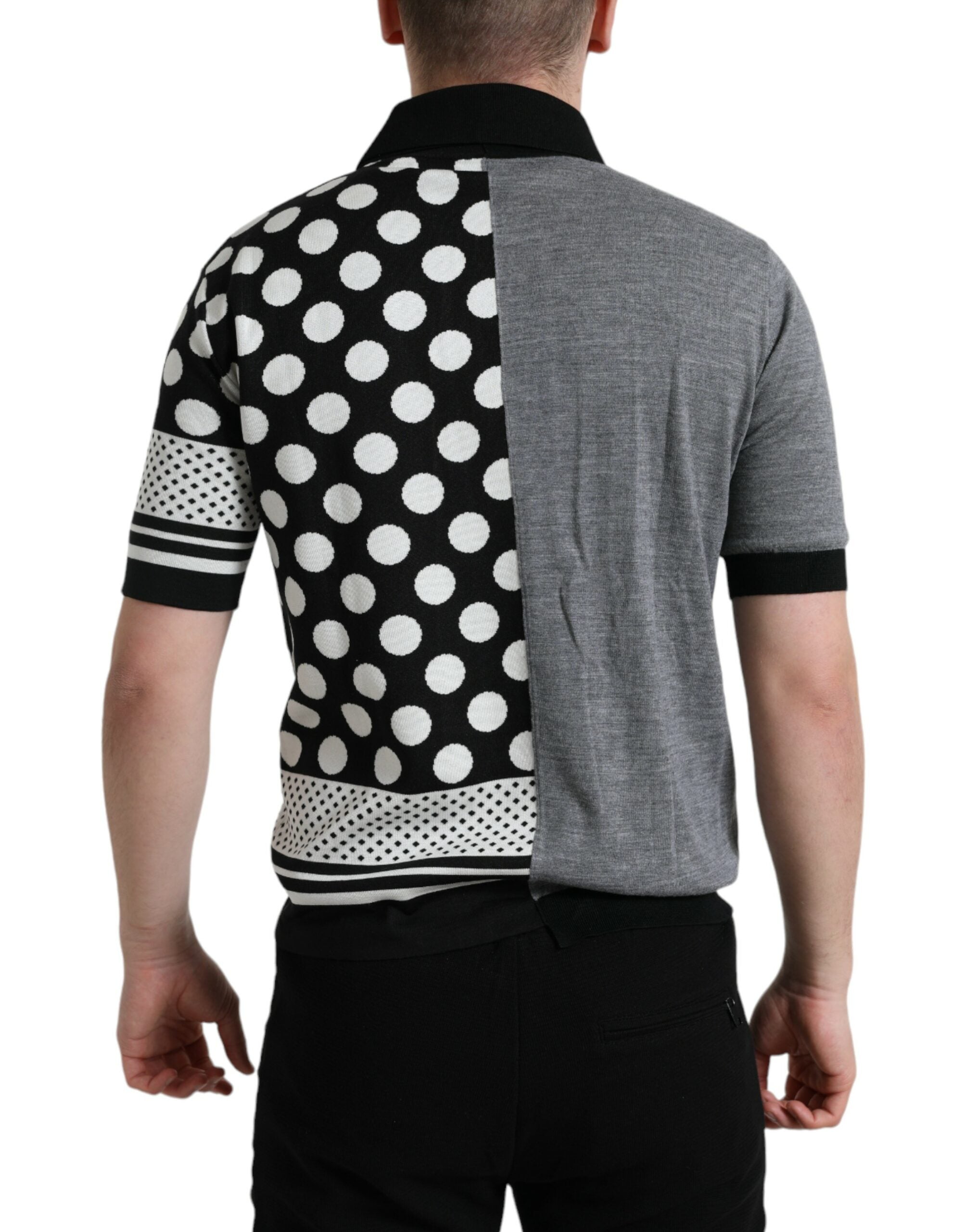 Dolce & Gabbana Black White Jumper Cardigan Polo Sweater -   -  Dolce & Gabbana.