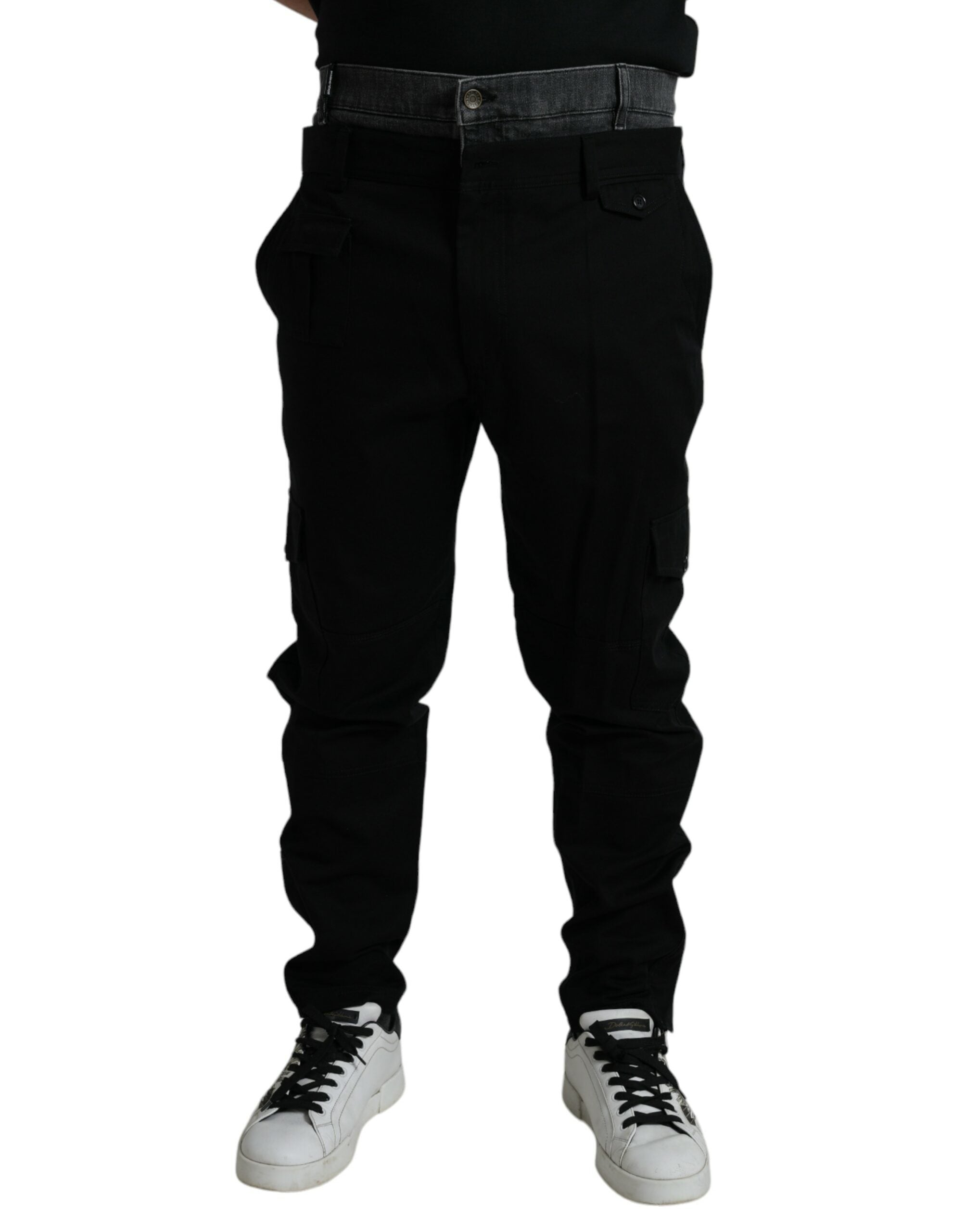 Dolce & Gabbana Black Gray slim Cotton Denim Jeans -   -  Dolce & Gabbana.