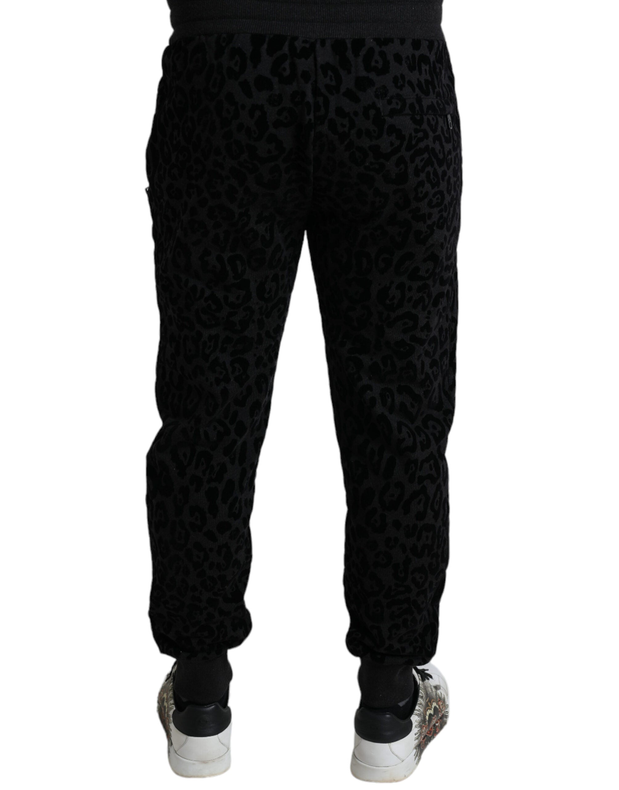 Dolce & Gabbana Black Leopard Cotton Slim Fit Jogger Pants -   -  Dolce & Gabbana.