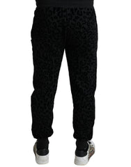 Dolce & Gabbana Black Leopard Cotton Slim Fit Jogger Pants -   -  Dolce & Gabbana.