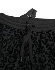 Dolce & Gabbana Black Leopard Cotton Slim Fit Jogger Pants -   -  Dolce & Gabbana.