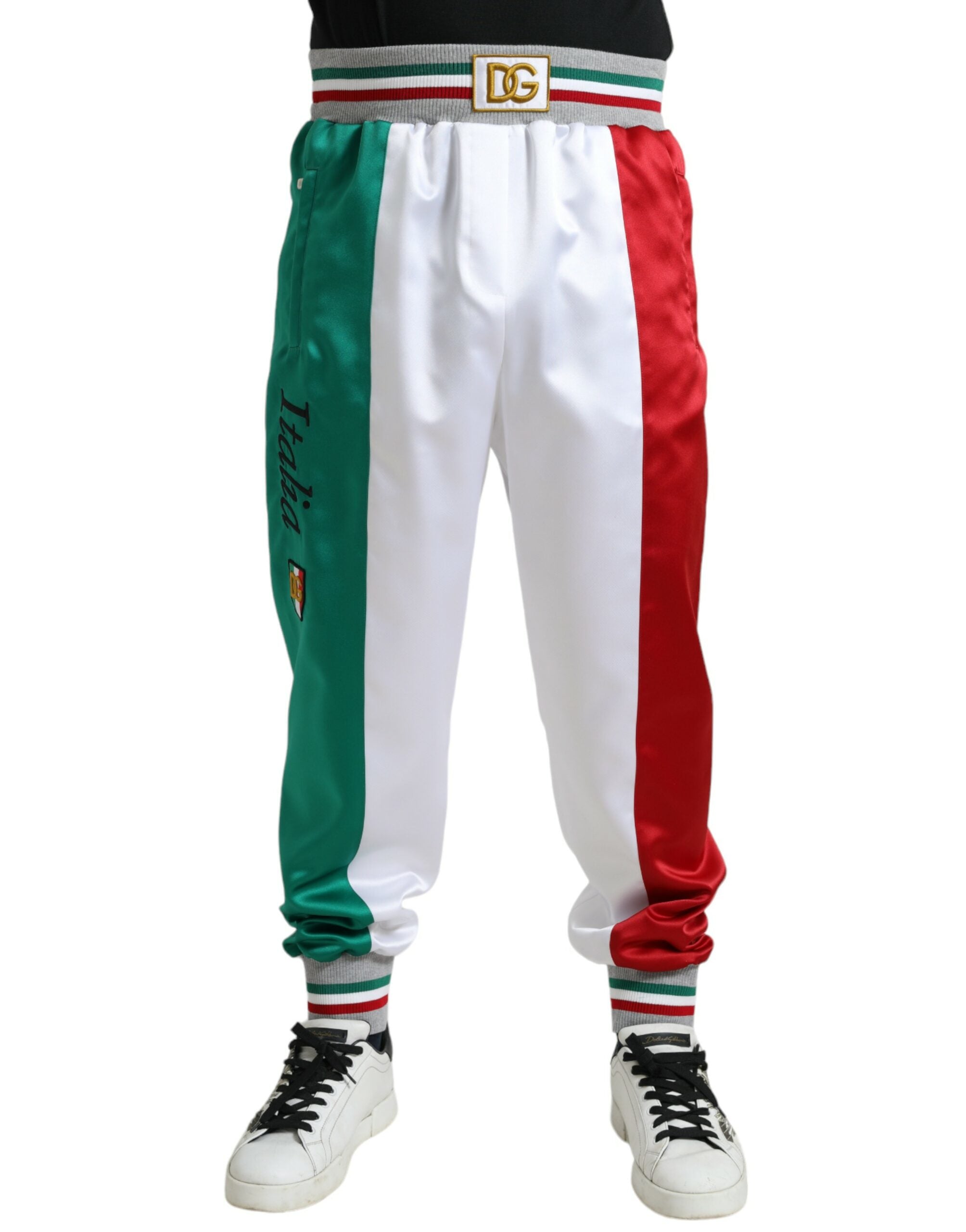 Dolce & Gabbana Multicolor Italian Patch Slim Jogger Pants -   -  Dolce & Gabbana.