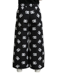 Dolce & Gabbana Black Logo DG Print Wide Leg Pants -   -  Dolce & Gabbana.
