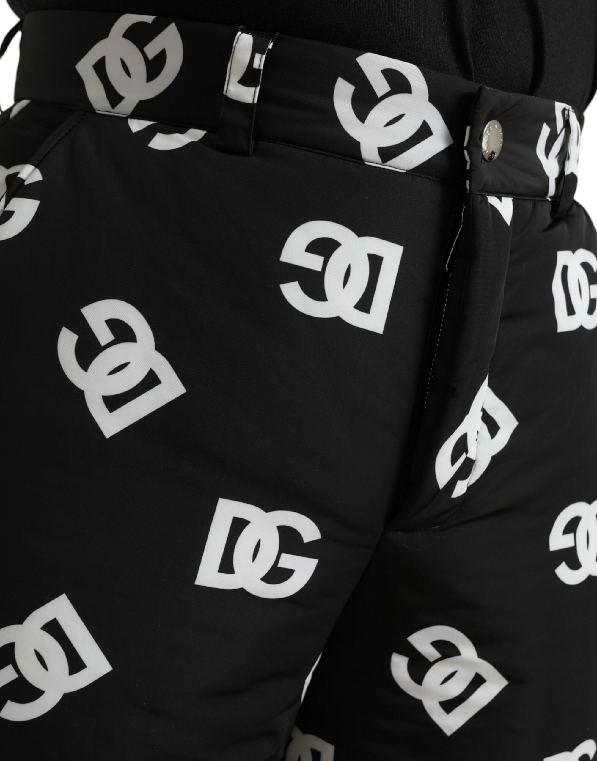Dolce & Gabbana Black Logo DG Print Wide Leg Pants -   -  Dolce & Gabbana.