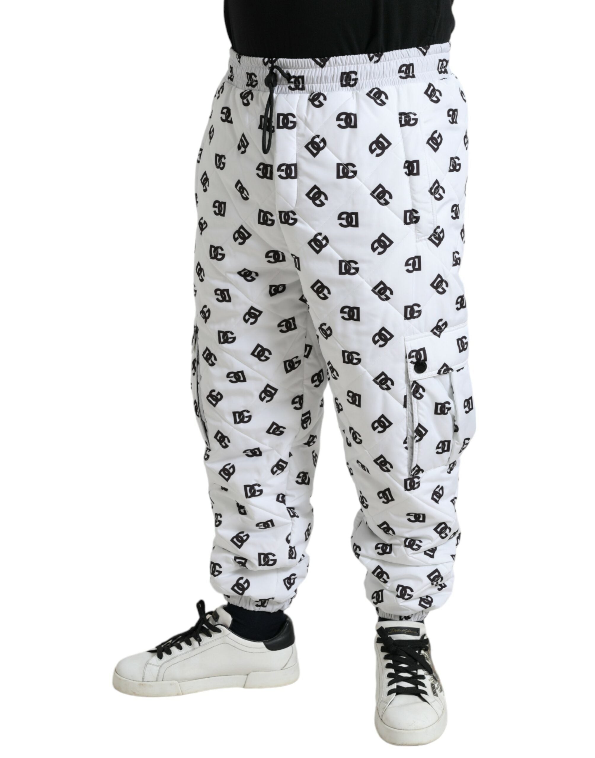 Dolce & Gabbana White Logo DG Print Men Jogger Sweatpants Pants -   -  Dolce & Gabbana.