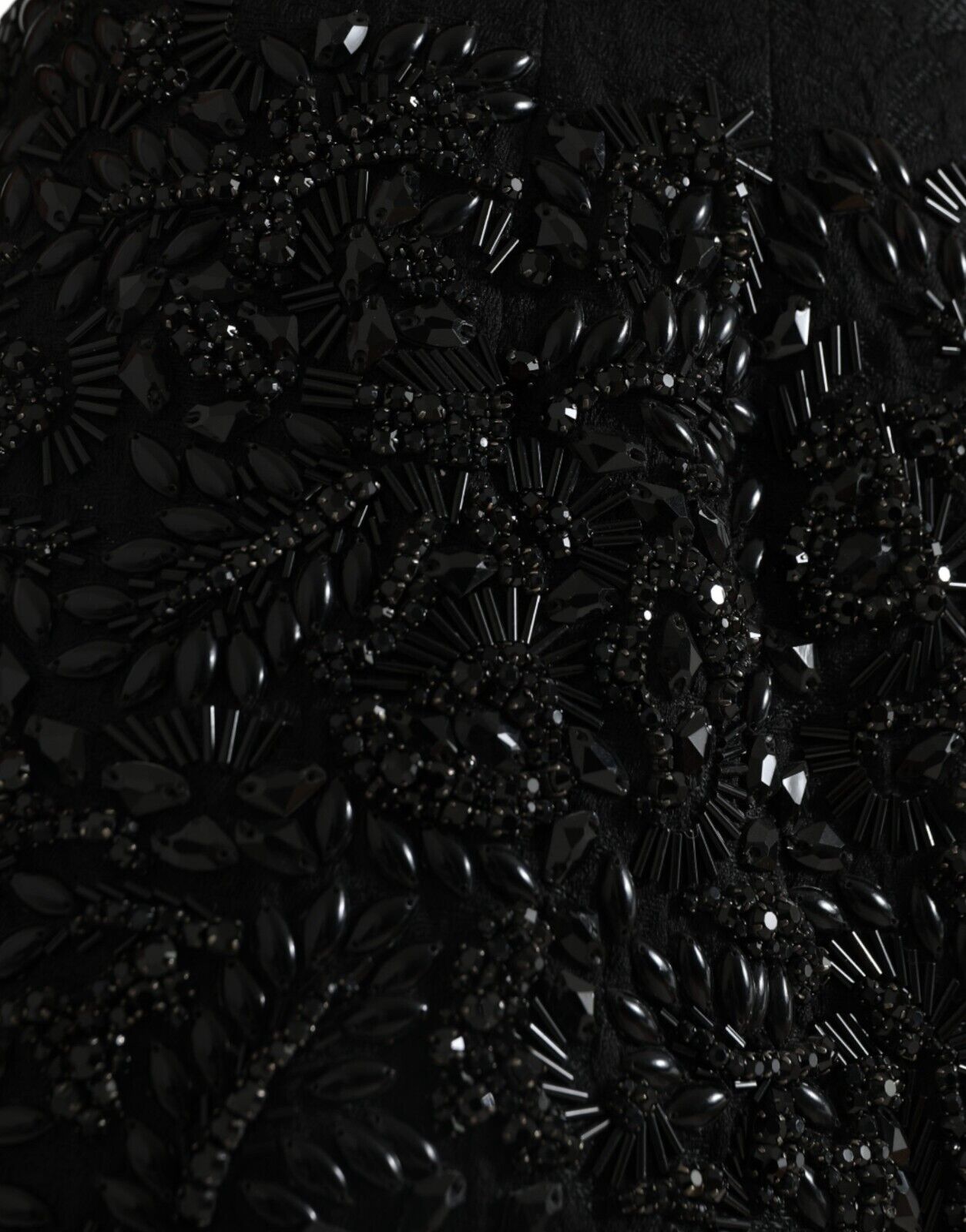 Dolce & Gabbana Black Crystal Handmade Knee Pencil Skirt -   -  Dolce & Gabbana.