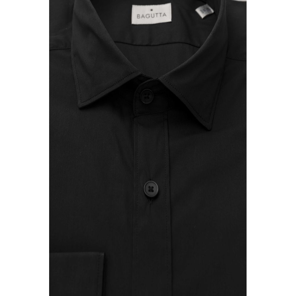 Bagutta Black Cotton Men Shirt -   -  Bagutta.