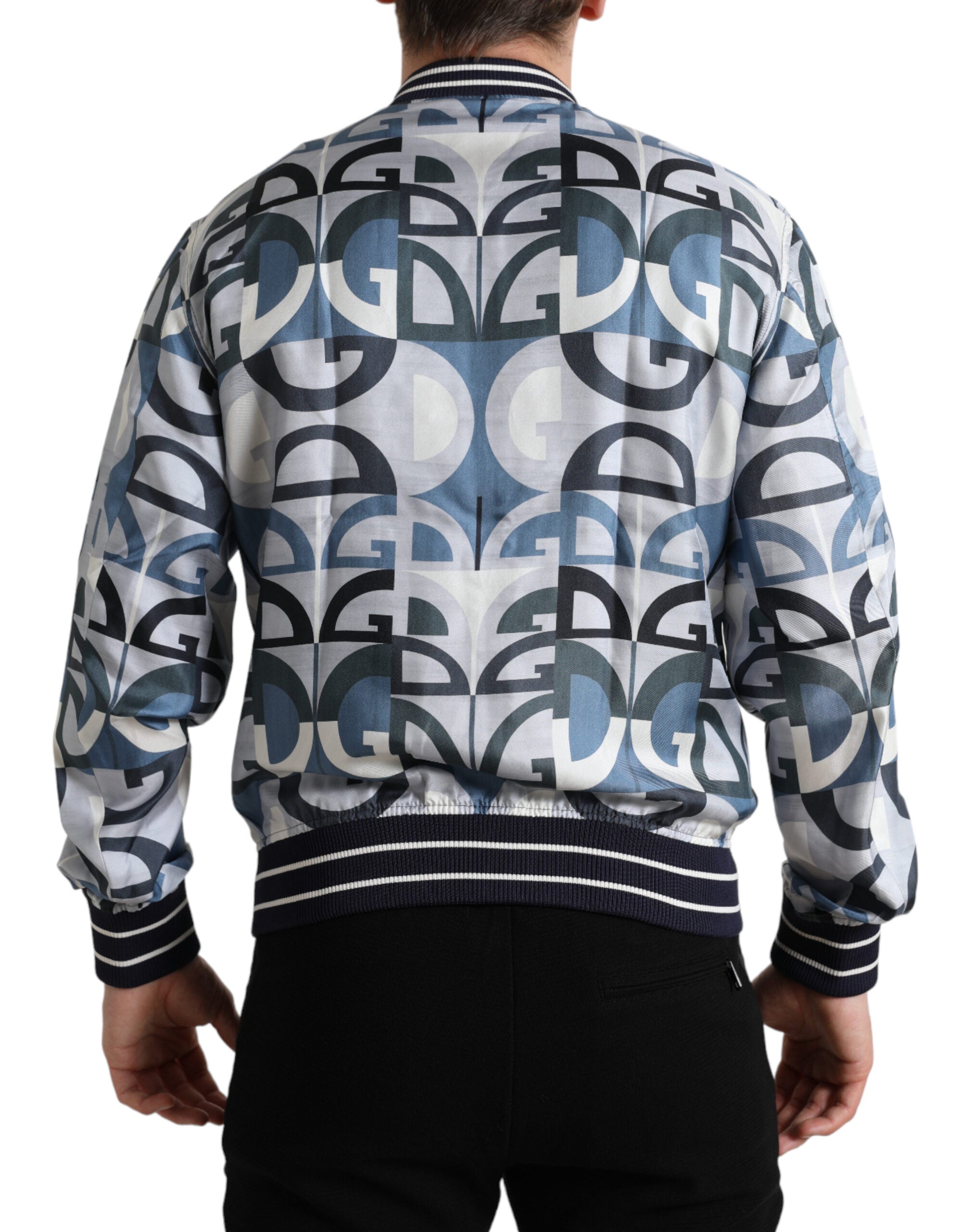 Dolce & Gabbana Multicolor Logo Print Bomber Blouson Jacket -   -  Dolce & Gabbana.