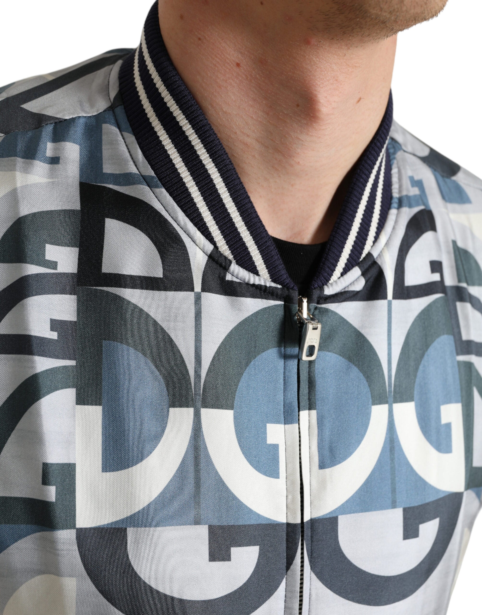 Dolce & Gabbana Multicolor Logo Print Bomber Blouson Jacket -   -  Dolce & Gabbana.