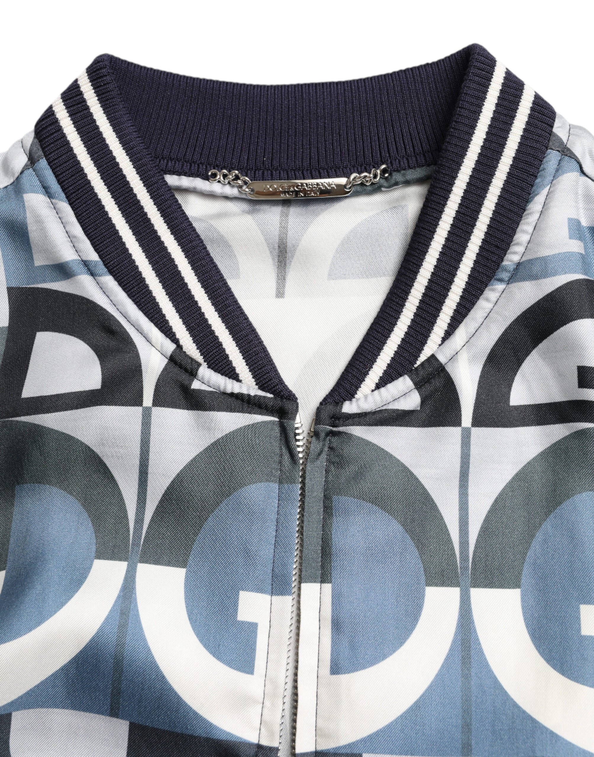 Dolce & Gabbana Multicolor Logo Print Bomber Blouson Jacket -   -  Dolce & Gabbana.