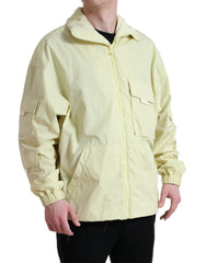Dolce & Gabbana Yellow Nylon Collared Full Zip Parka Jacket -   -  Dolce & Gabbana.