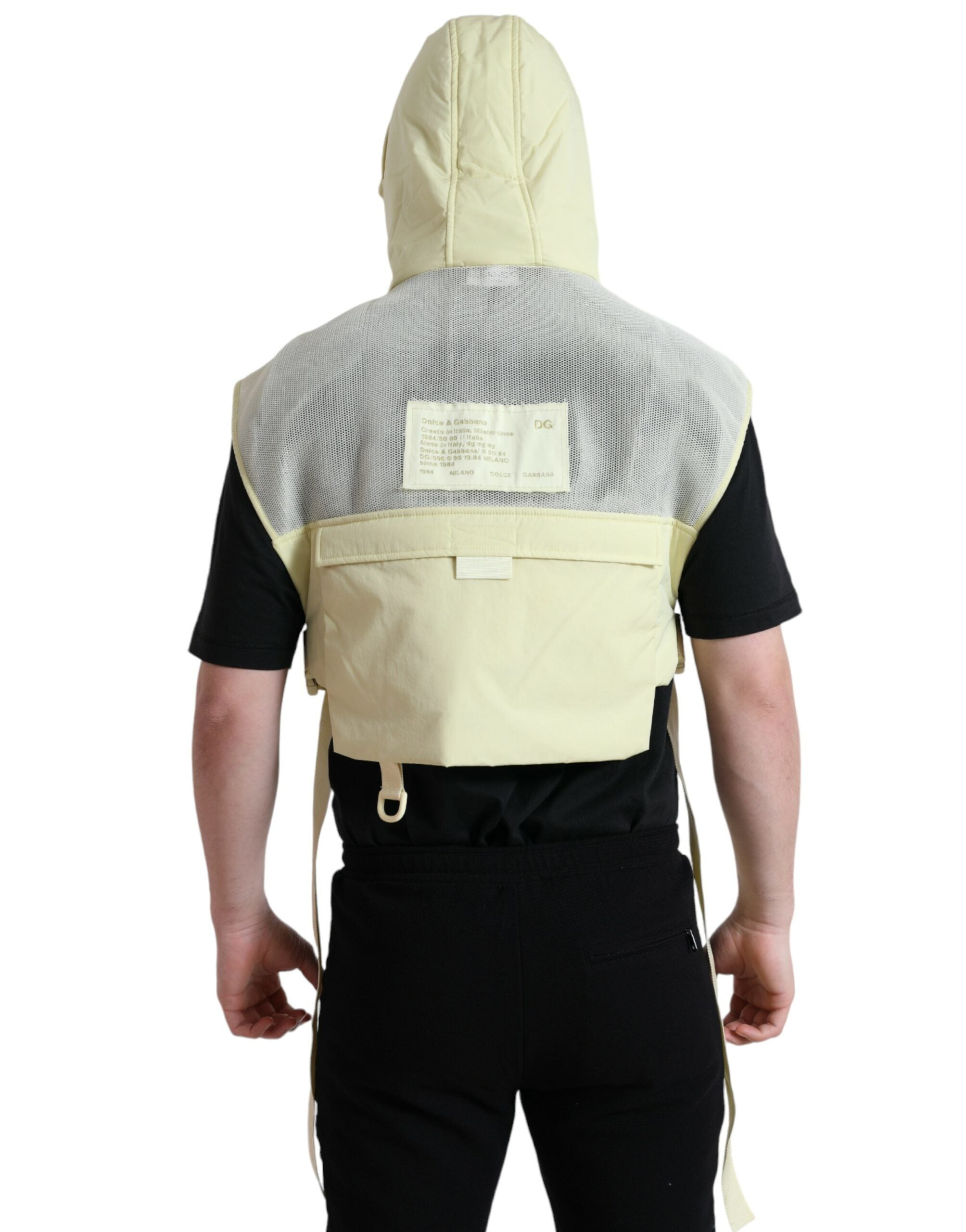 Dolce & Gabbana Yellow Nylon Hooded Sportswear Vest Jacket -   -  Dolce & Gabbana.