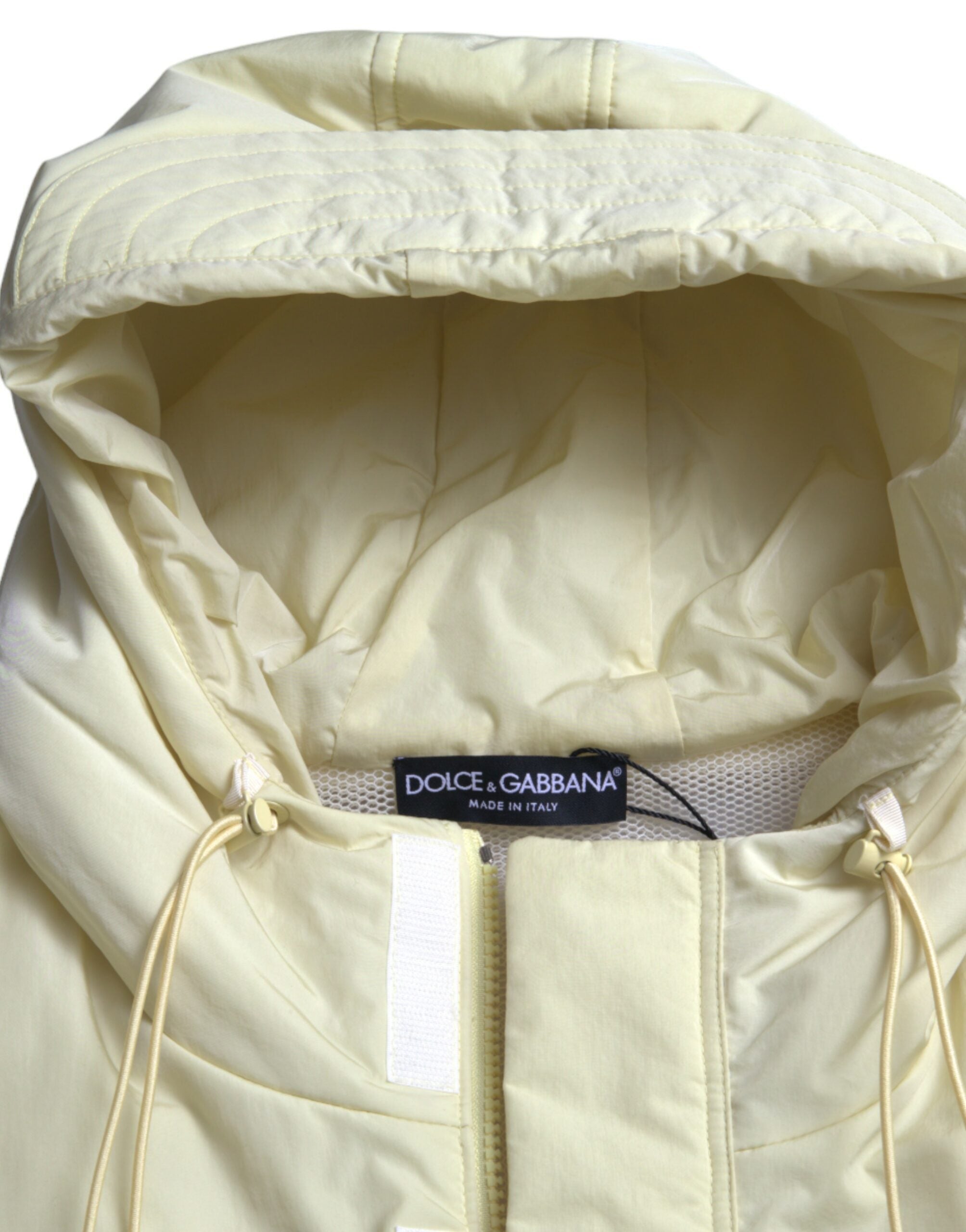 Dolce & Gabbana Yellow Nylon Hooded Sportswear Vest Jacket -   -  Dolce & Gabbana.