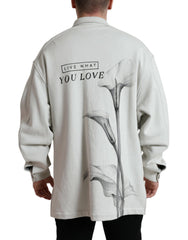 Dolce & Gabbana Grey Cotton Button Down Collared Coat Jacket -   -  Dolce & Gabbana.