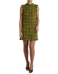 Dolce & Gabbana Yellow Houndstooth Sleeveless Aline Mini Dress -   -  Dolce & Gabbana.