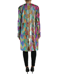 Dolce & Gabbana Multicolor Polyester Sequined Coat Jacket -   -  Dolce & Gabbana.