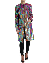 Dolce & Gabbana Multicolor Polyester Sequined Coat Jacket -   -  Dolce & Gabbana.