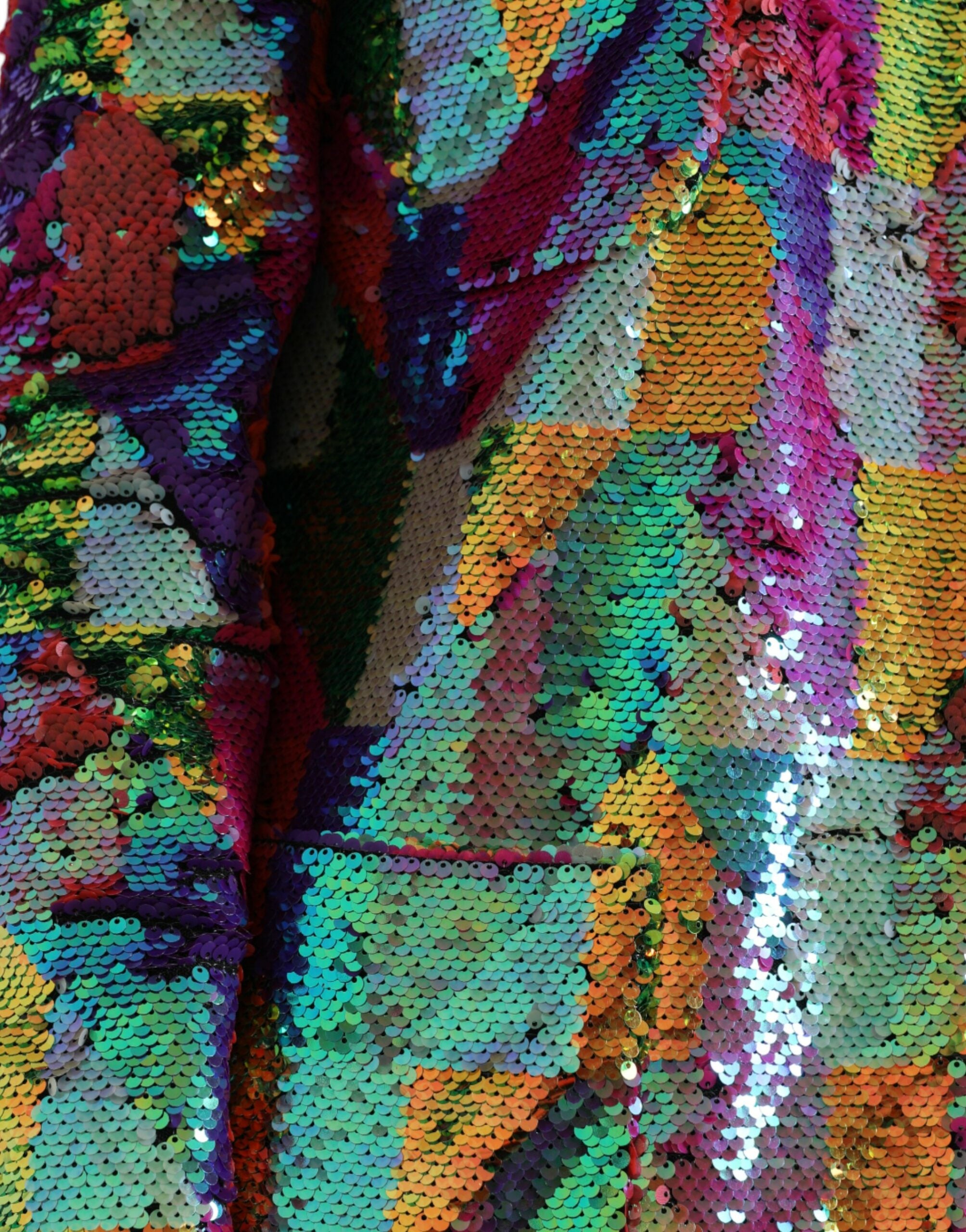 Dolce & Gabbana Multicolor Polyester Sequined Coat Jacket -   -  Dolce & Gabbana.