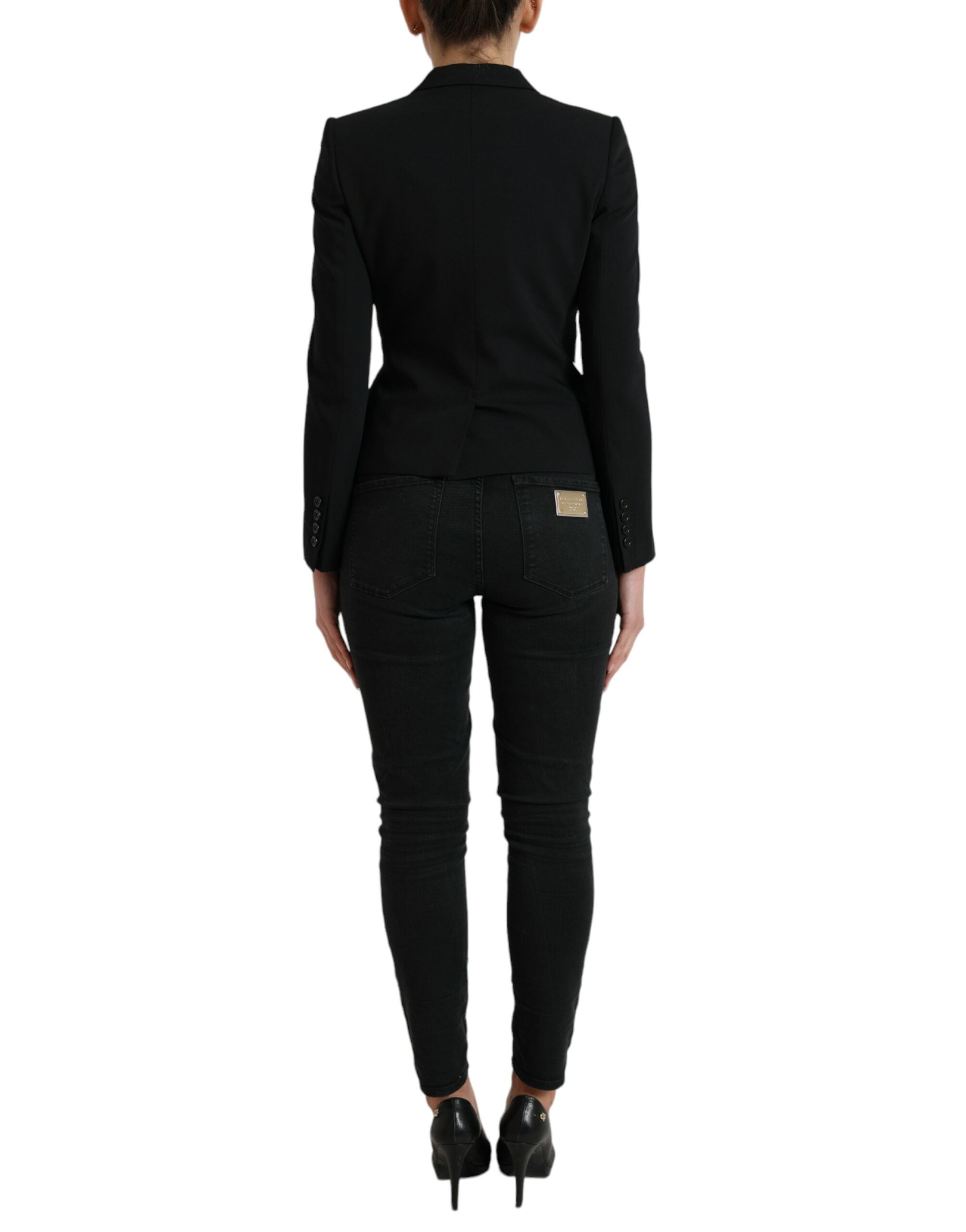 Dolce & Gabbana Black Wool Single Breasted Blazer Coat Jacket -   -  Dolce & Gabbana.