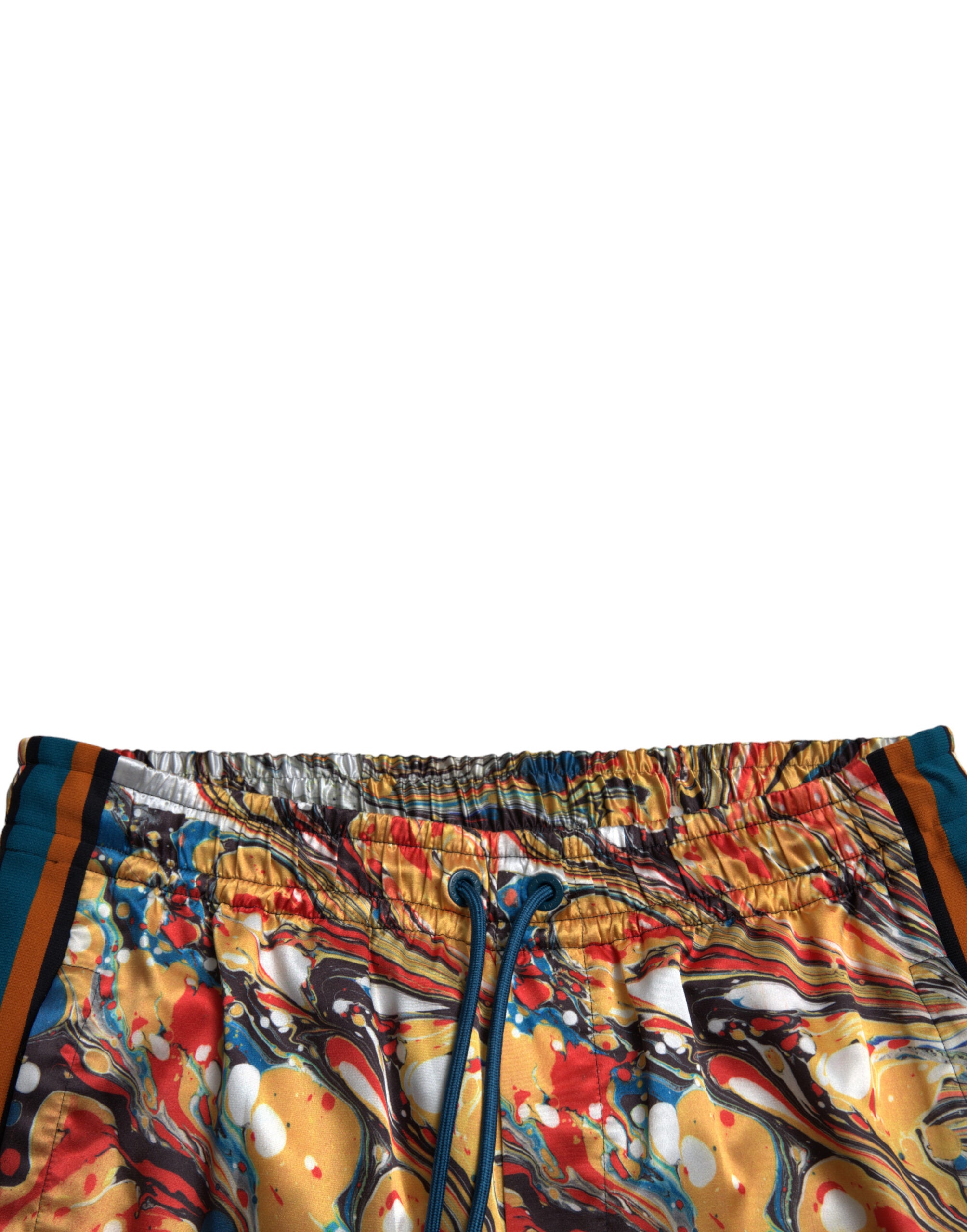 Dolce & Gabbana Multicolor Marble Print Satin Pants -   -  Dolce & Gabbana.