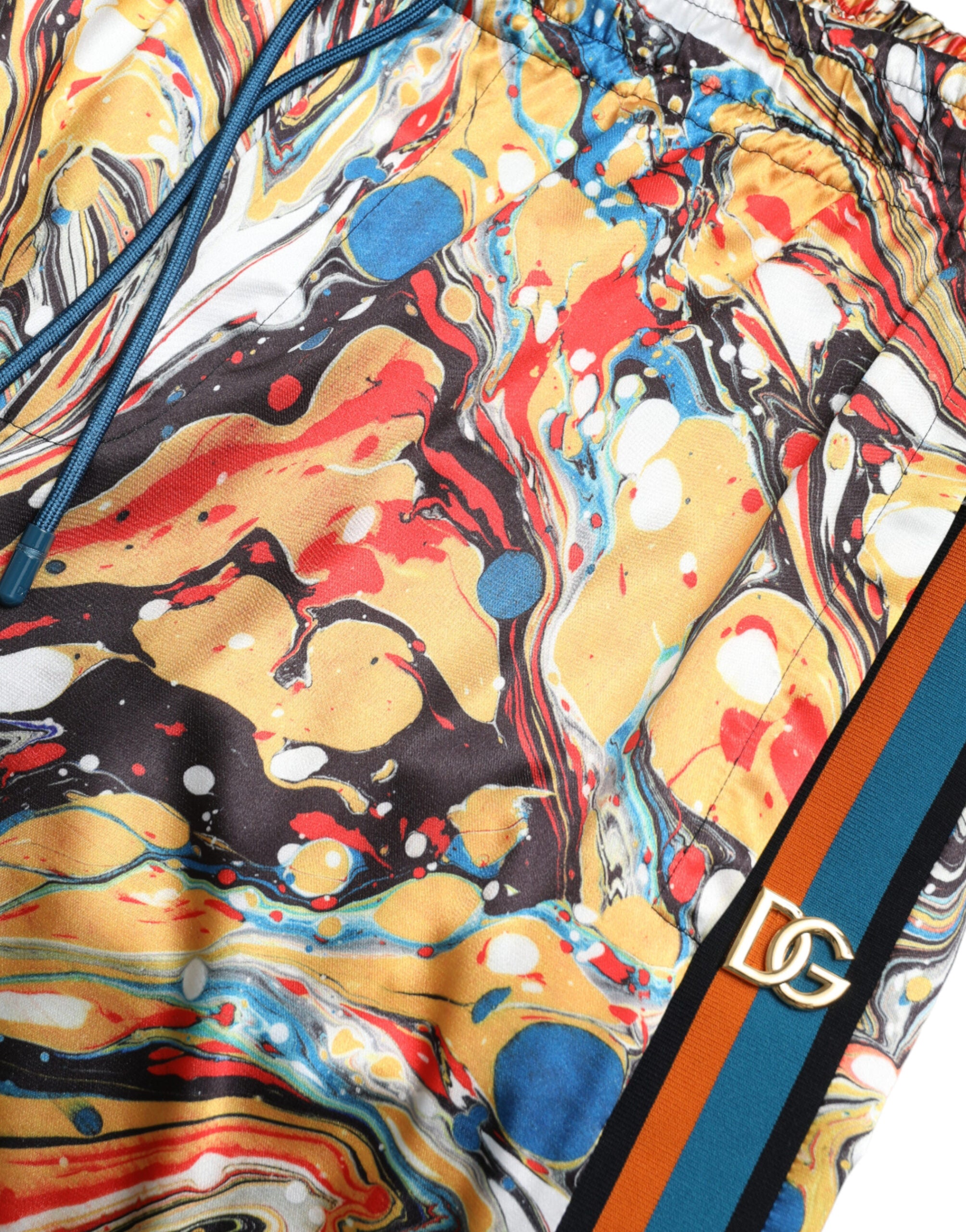 Dolce & Gabbana Multicolor Marble Print Satin Pants -   -  Dolce & Gabbana.