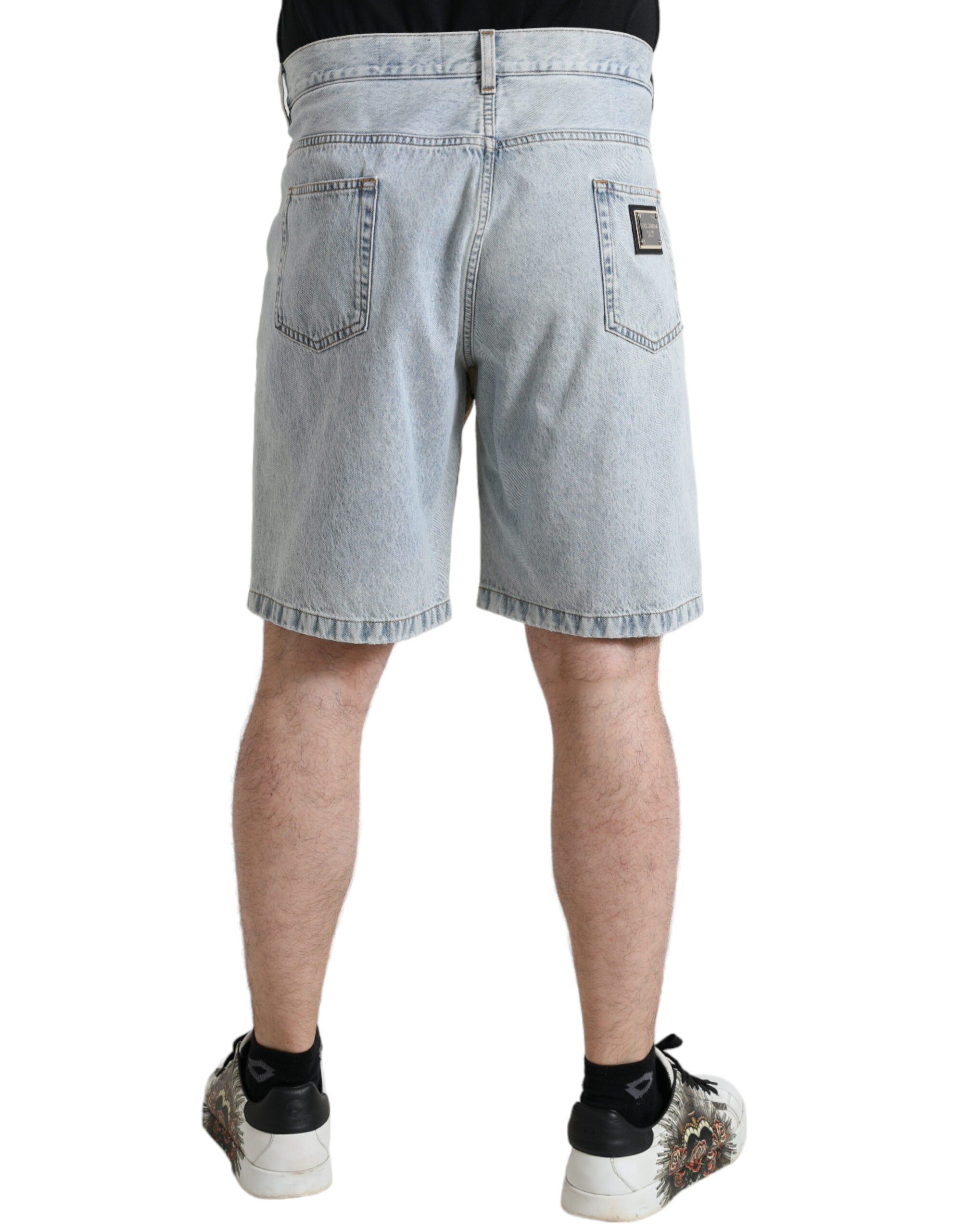 Dolce & Gabbana Multicolor Floral Print Denim Bermuda Shorts -   -  Dolce & Gabbana.