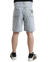 Dolce & Gabbana Multicolor Floral Print Denim Bermuda Shorts -   -  Dolce & Gabbana.