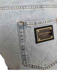 Dolce & Gabbana Multicolor Floral Print Denim Bermuda Shorts -   -  Dolce & Gabbana.