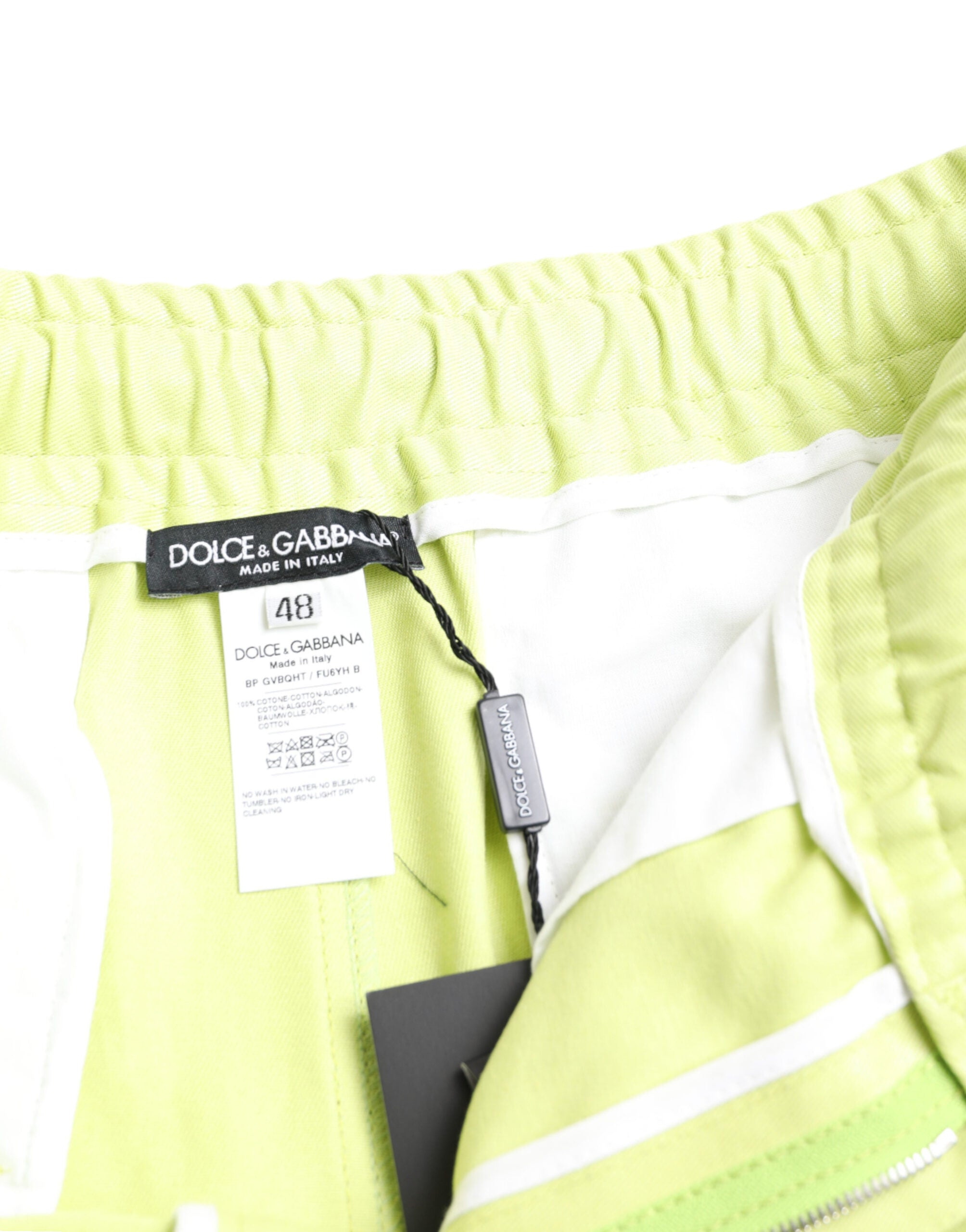 Dolce & Gabbana Light Green Cotton Men Cargo Bermuda Shorts -   -  Dolce & Gabbana.